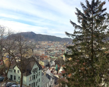 Top of mountain view of Bergen