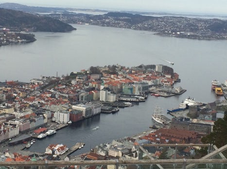 View of Bergen from funicular railway