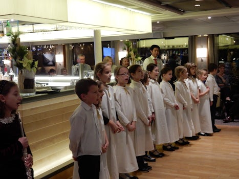 A wonderful children's choir performing on board.