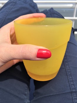Downgraded cups literally fit in the palm of your hand.  Bring your own!