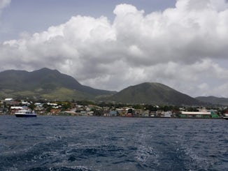 St. Kitts. Cruising on a catamaran.