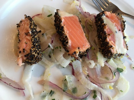 Best peppered salmon and fennel appetizer!!  It is just out of this world.