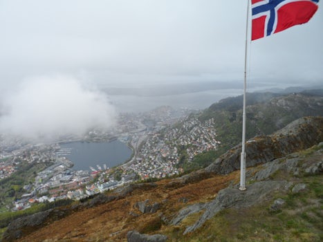 View of Bergen from Mount Floien after trip on Cable Car