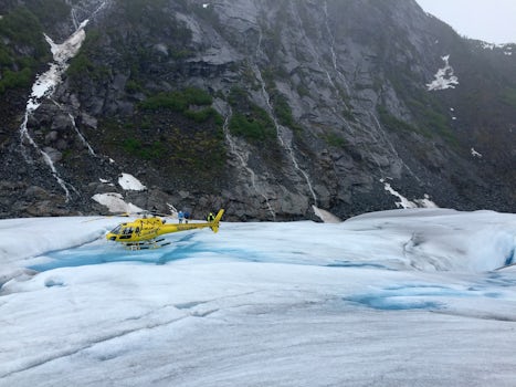 Coastal helicopter at Herbert glacier second stop after mushing