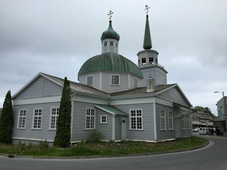 This is St. Michael's Cathdral in Sitka