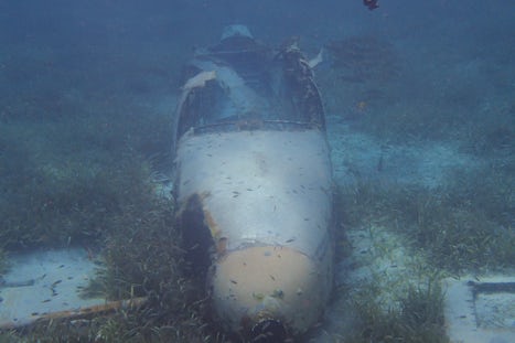 Sunken airplane in the snorkel area