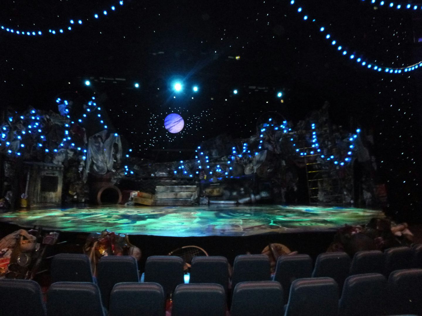 The stage for the musical CATS, taken during intermission