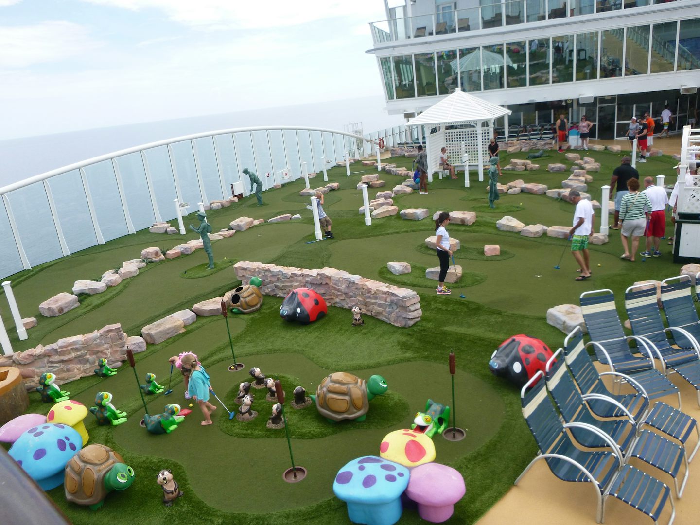 The miniature golf course had family times, adult times and children's times for play