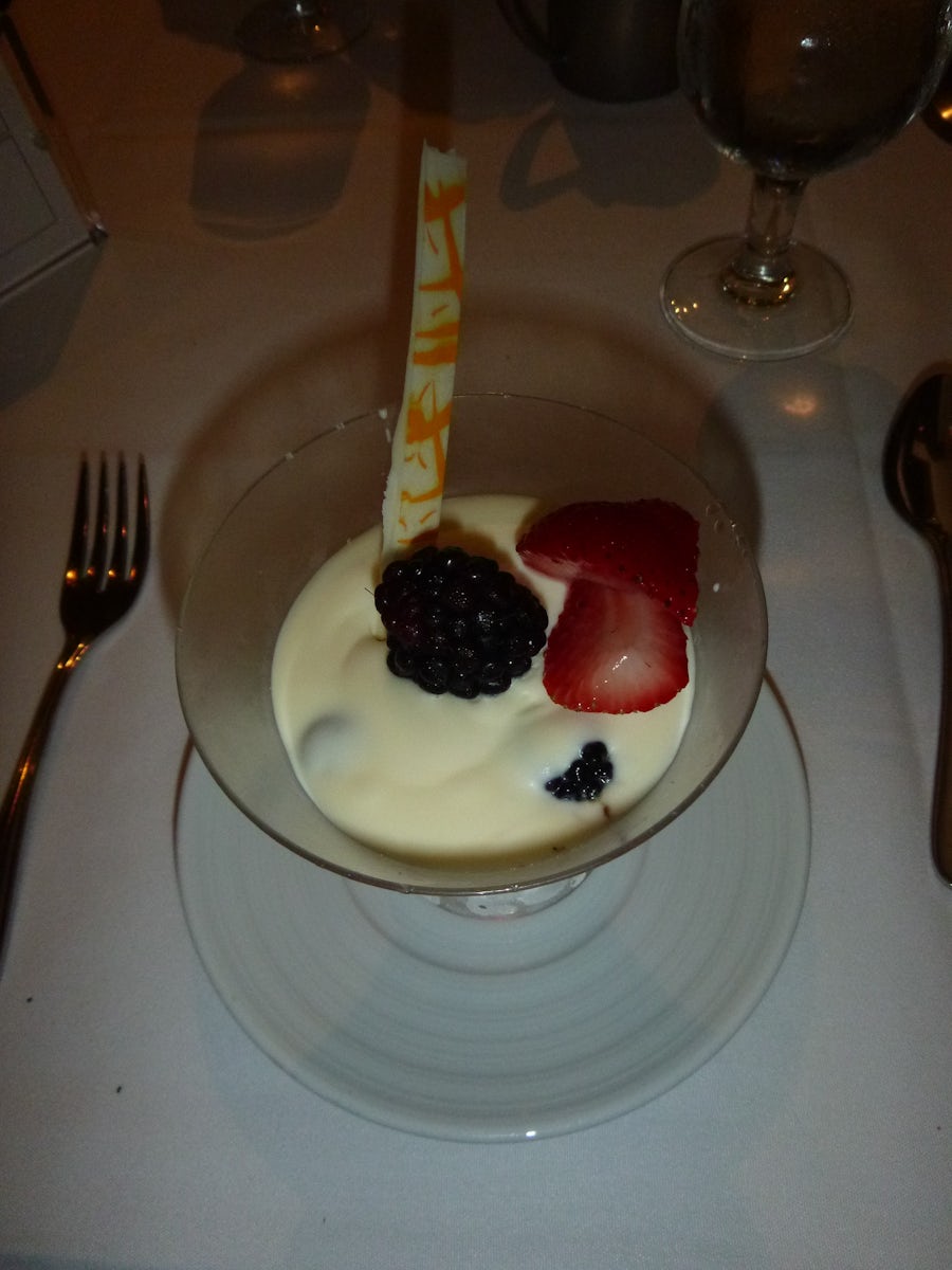 The white chocolate mousse dessert in the Grande main dining room was delicious!