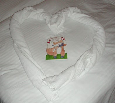 On Mothers Day our housekeeper saw the card I gave my wife and made a heart