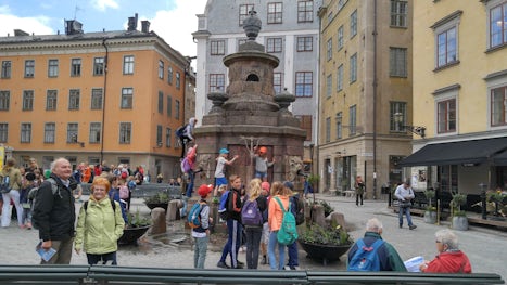 Plaza in Stockholm-Kids were having a field day.