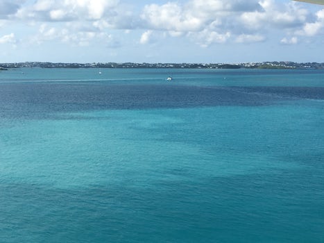 View from the balcony (cabin 9036) while docked in Bermuda