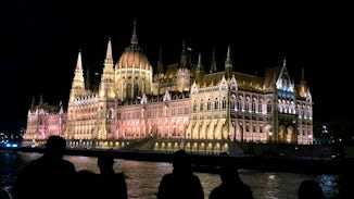 Hungarian Parliament Building on Night's Illumination Cruise in Budapes
