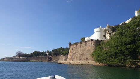 The view of Fort Morro from the San Juan Water Tours boat.