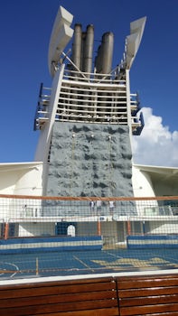 The rock climbing wall on the Navigator of the Seas