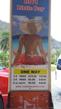 Taxi rates for Divi Bay Beach in St. Maarten. April 2016.