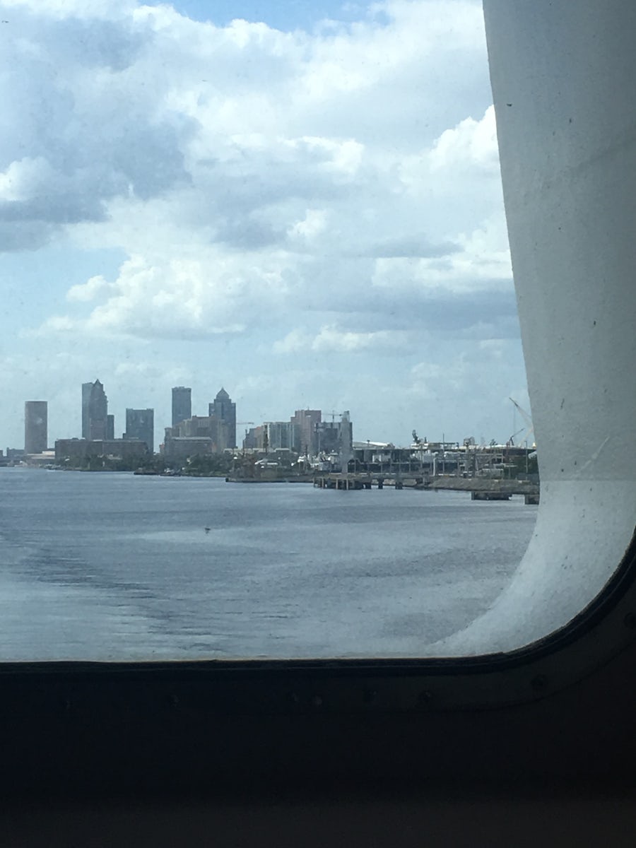 One is from our cabin leaving Tampa port.