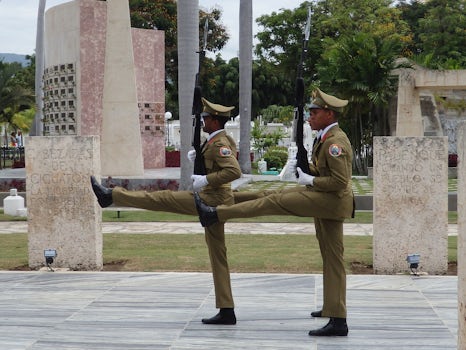 Changing of the guard at Jose Marti's grave (every 1/2 hour) in Santa Ifigenia Cemetery in Santiago