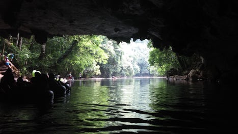 Cave tubing in Belize. Shore excursion booked through cavetubing.com.