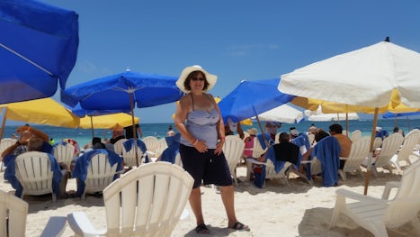 Alison at beach on Grand Bahama Island.