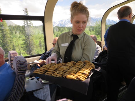 Fresh baked cookies in our dome car!