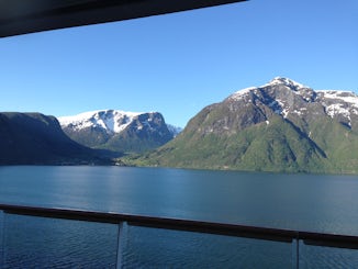 Early morning veranda view of fjords
