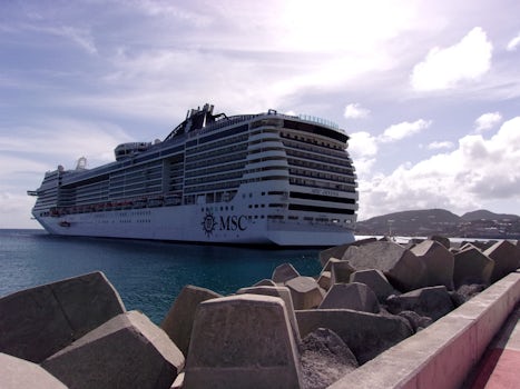 View of the ship from St Maarten