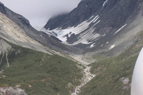 Glacier up valley in Glacier Bay.