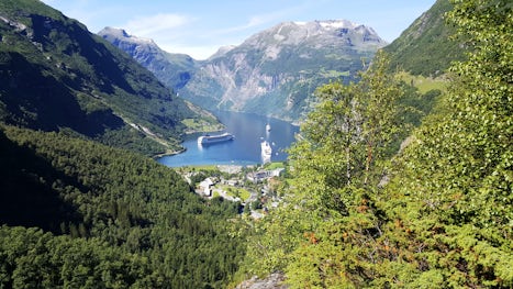 Geiranger Fjord, Norway. The most breat taking view. We had mountain bikes