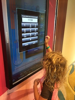 This touch screen provides valuable information such as how much room their