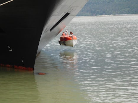Lifeboat drill for the crew in Skagway