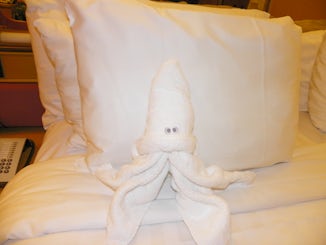 One of the adorable towel creatures to welcome you good night!
