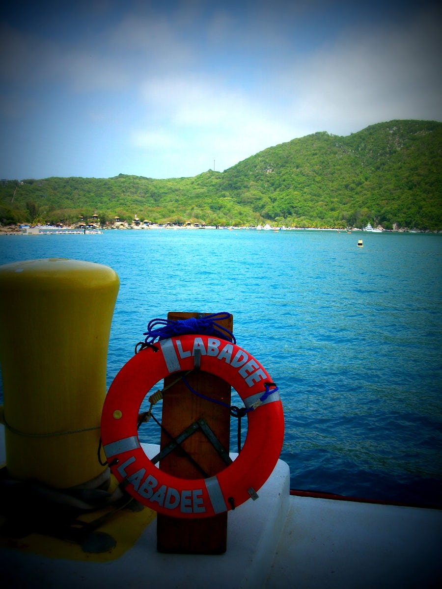 Looking across the pier from the ship toward Labadee
