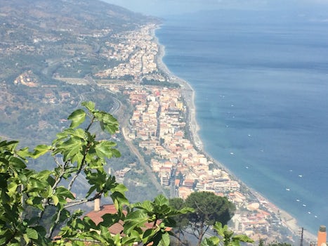 View from the hills in Sicily on the "In the footsteps of the Godfather