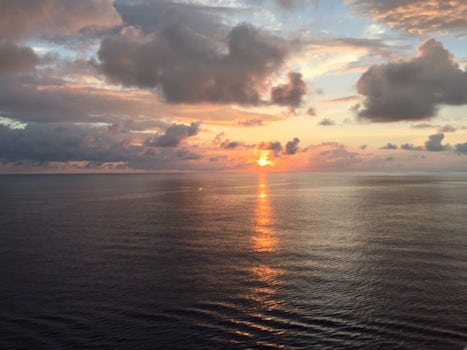 Sunrise from the aft balcony