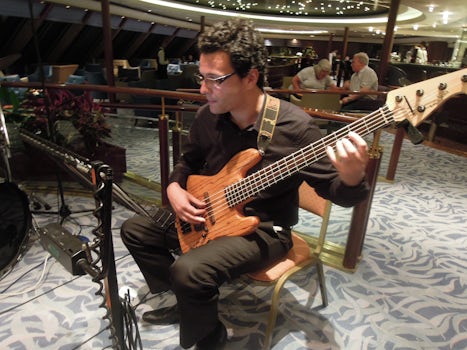 Manuel from Argentina - the bass player in the ship's Jazz Trio. Just a