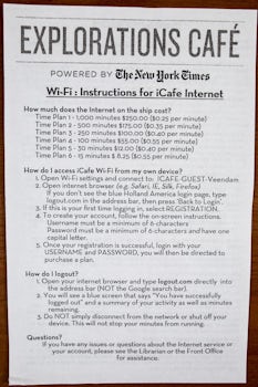 Wi-Fi Information Sheet (side 1)