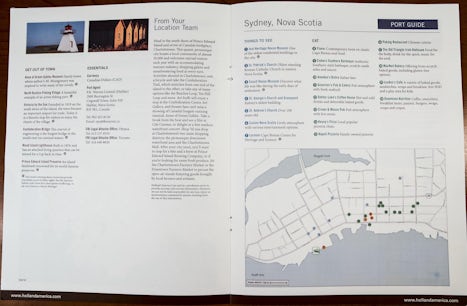Canada / New England Explorer Guide for Ports (CHARLOTTETOWN and SYDNEY)