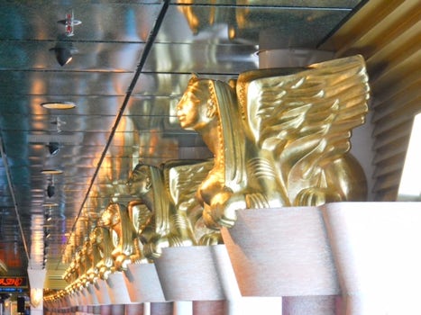 "Perky" Golden Winged Goddesses line the Atirum
