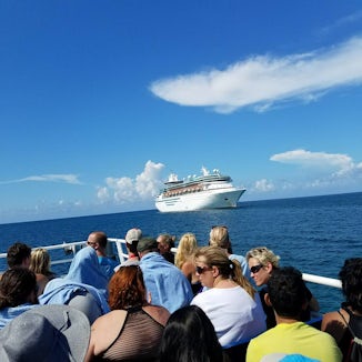 going to the boat from coco cay