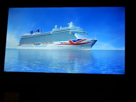 Picture of Britannia on big screen TV