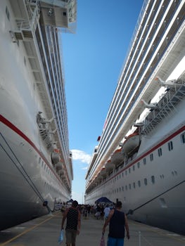 Two Carnival ships docked side by side... massive!