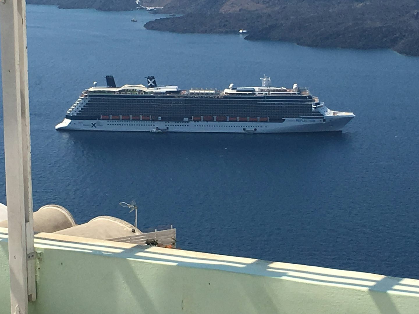 As seen from the top of Santorini