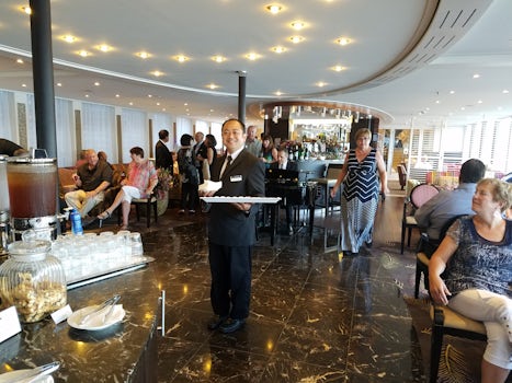 Captain's end of voyage reception in lounge