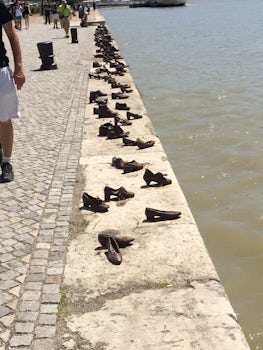 A tribute in Budapest along the river, to the many people who lost their li