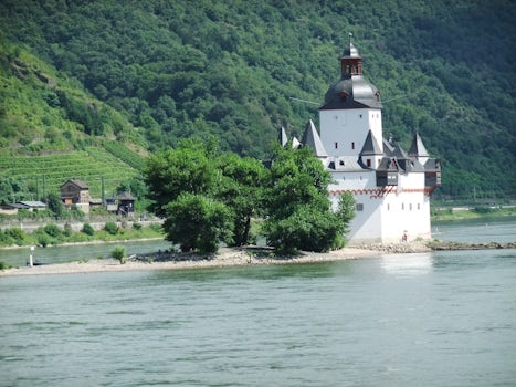 Pfalzgrafenstein Castle, a toll station on the Middle Rhine, was built in 1