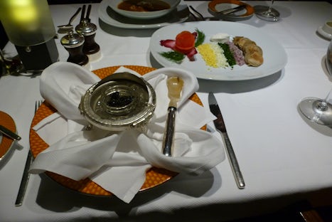 Caviar service in the Pinnacle Grill