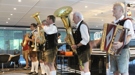 The Bavarian oom-pa-pa band who came to entertain us