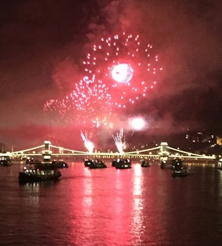 Budapest St. Stephens Birthday celebrations fireworks.