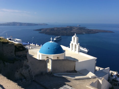 The Reflection viewed from the top of Santorini.